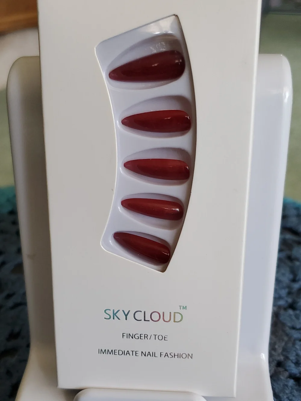 Burgundy Press-On Nails for Finger/Toe #16